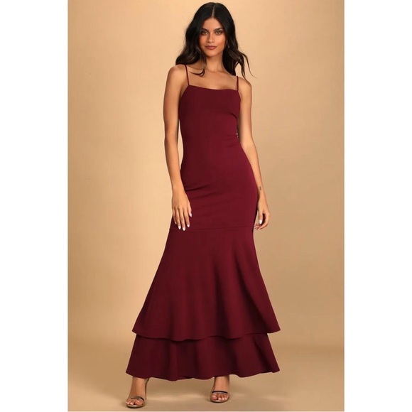 Lulus Burgundy Dress | Like New - Picture 2 of 3